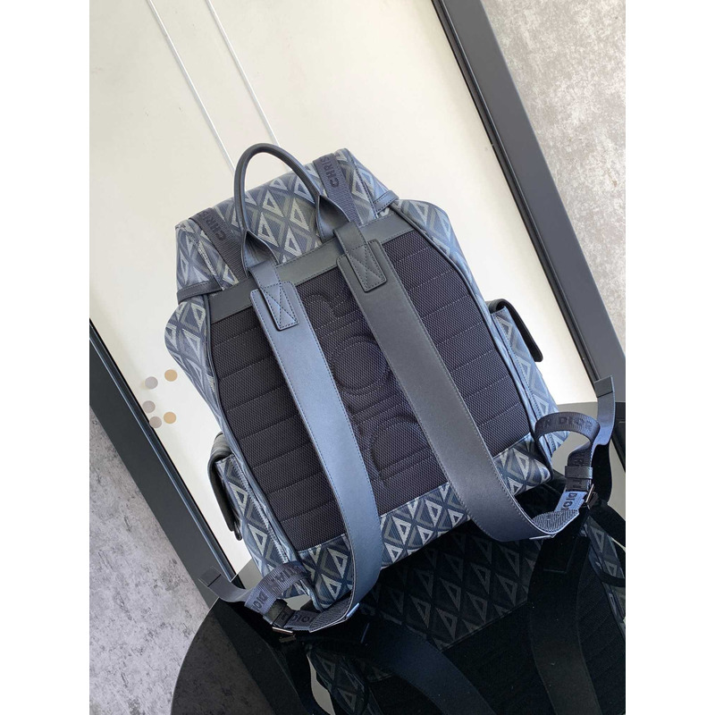 d*or hit the road backpack d*or blue cd Di*m*nd canvas and smooth calfskin