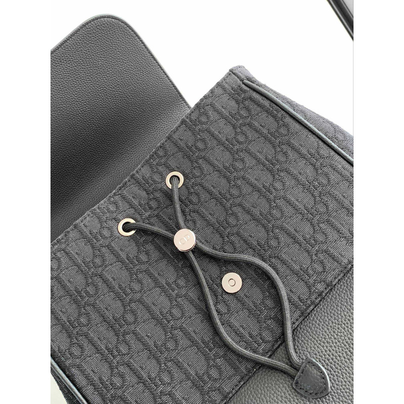 D*or saddle rucksack dark blue grained-leather (calf)