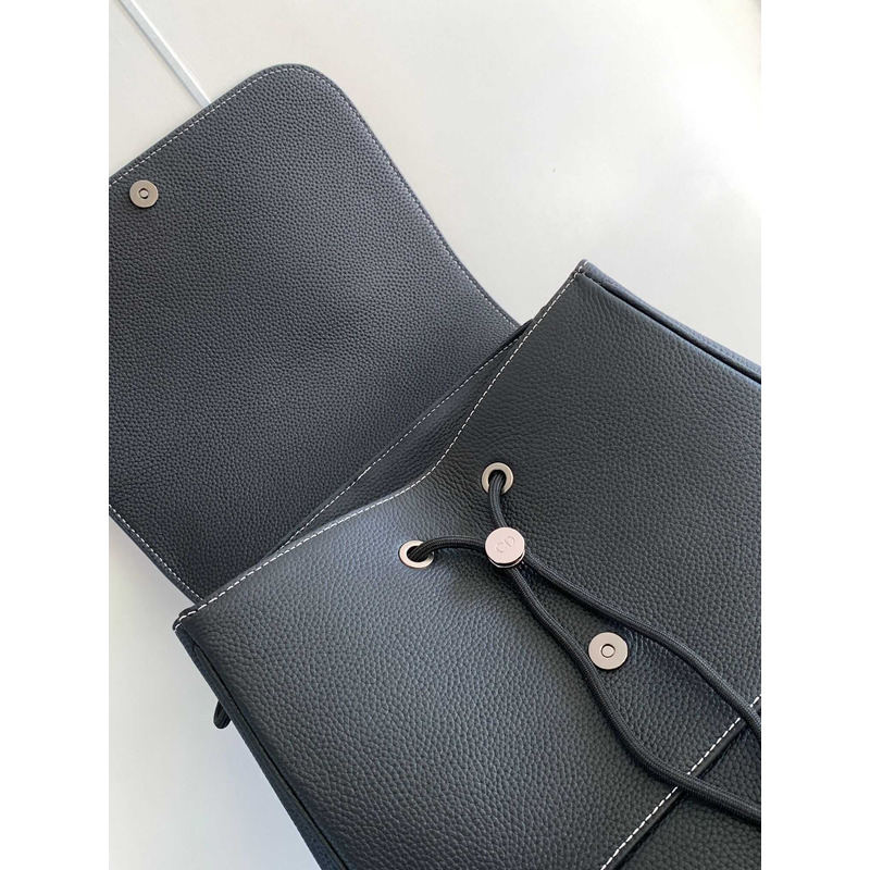 D*or saddle rucksack black grained-leather