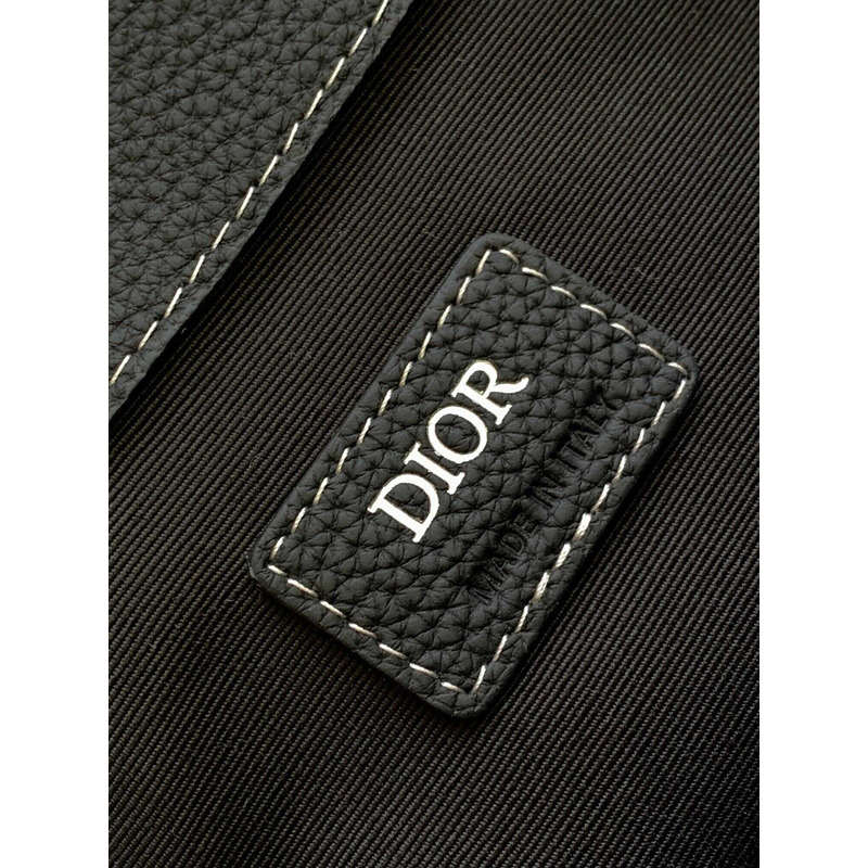 D*or saddle rucksack black grained-leather