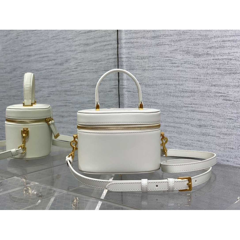 D*or small cd logo cosmetic bag white D*or oblique jacquard