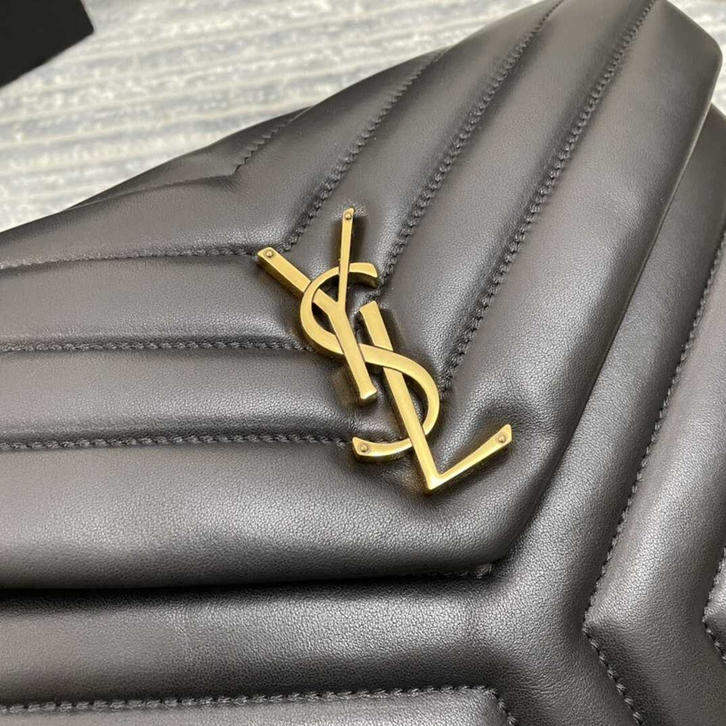 Saint Laurent Loulou Medium Bag In Quilted Leather Black