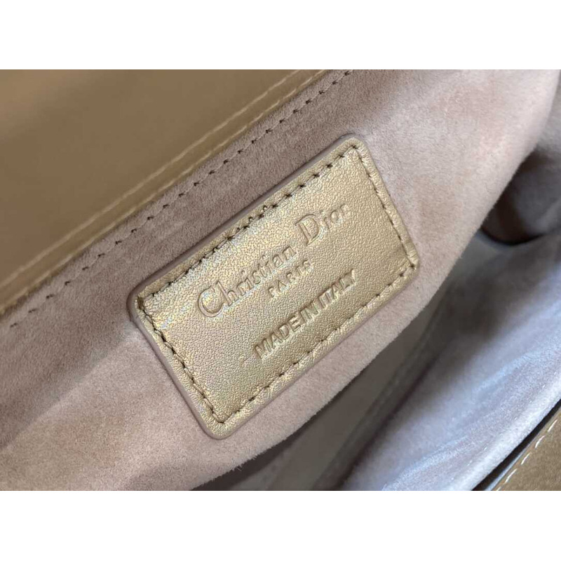 D*or small lady D*or bag lambskin rose gold