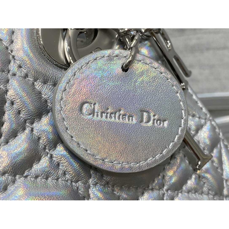 D*or mini lady D*or bag lambskin opaline gray