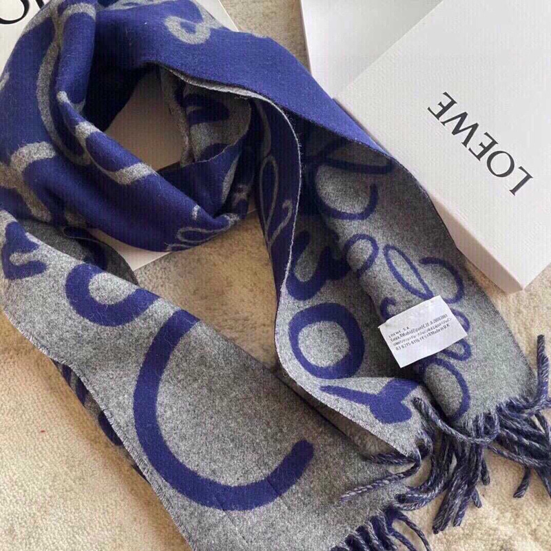 Loewe Luo Yiwei Unisex Graffiti Double-sided Scarf Blue
