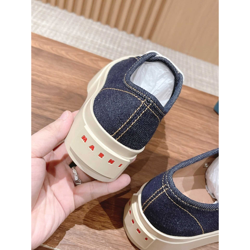 Marni Pablo Canvas Low-top Sneakers Denim Blue