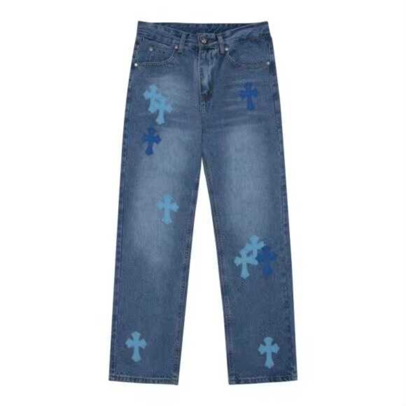 Chrome Heart Cross Jeans Blue