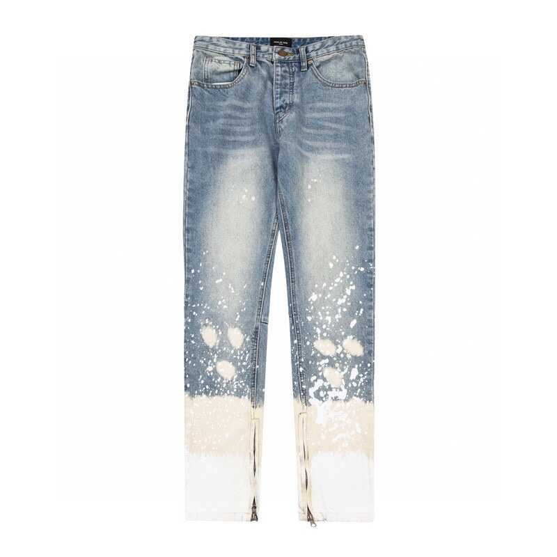 Fear Of God Paint Splatter Skinny Jeans Blue