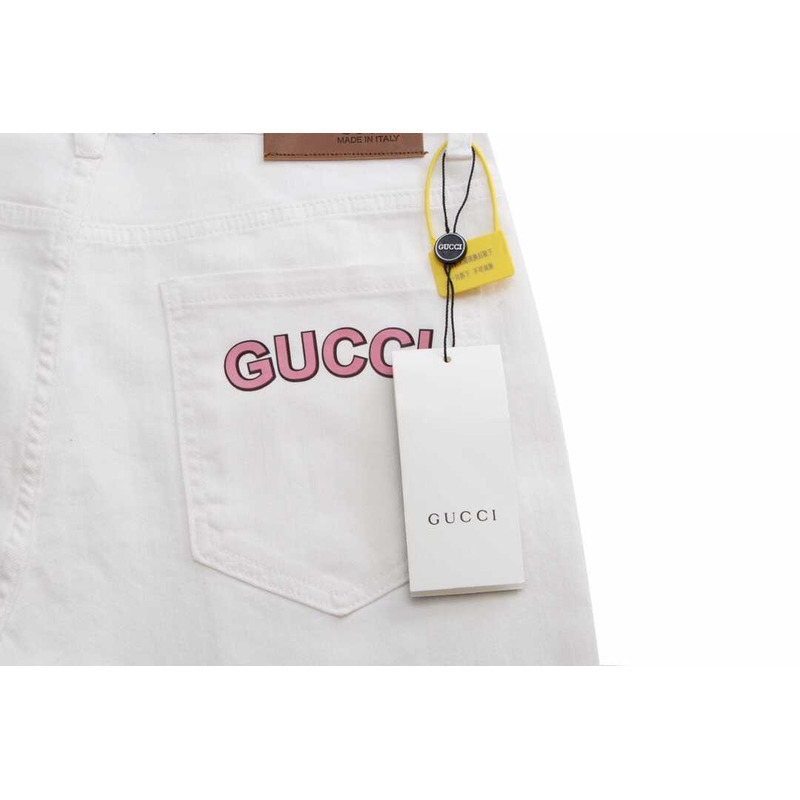 G*u*i pink bear print jeans