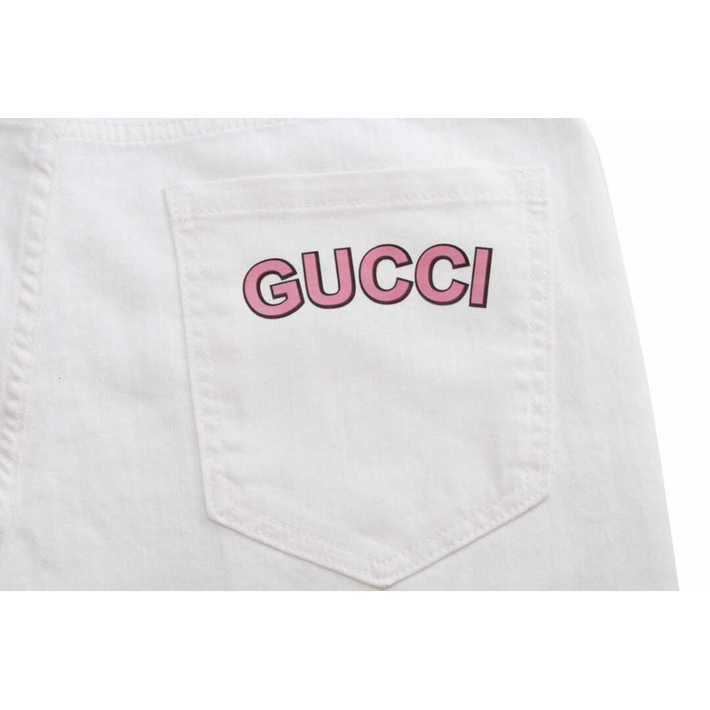 G*u*i pink bear print jeans