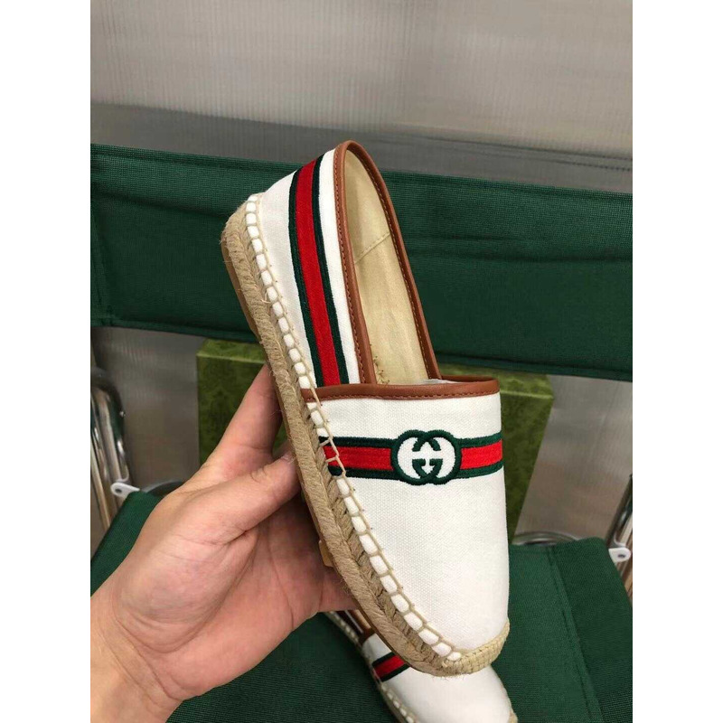 G*u*i embroidered espadrilles white