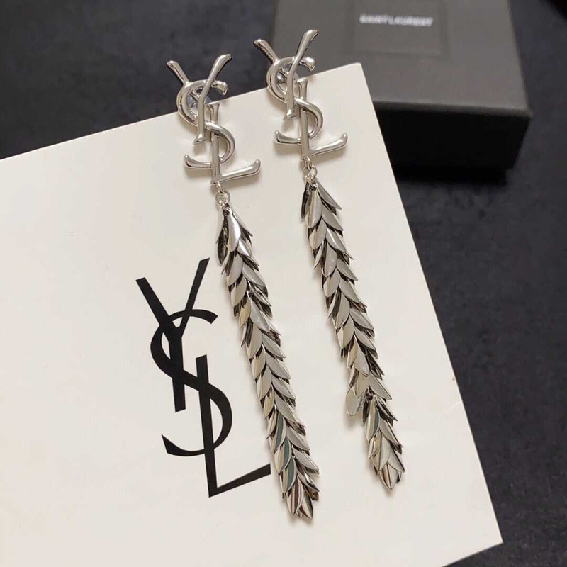 Saint Laurent Wheat Fringe Tassel Earrings