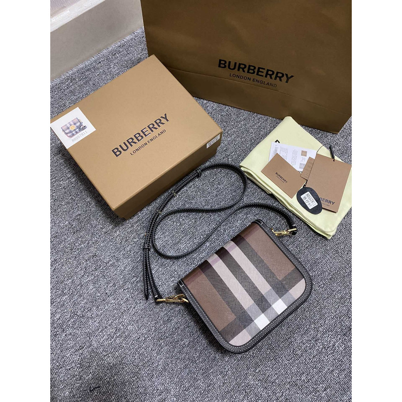 B**rry small elizabeth bag in check and leather brown