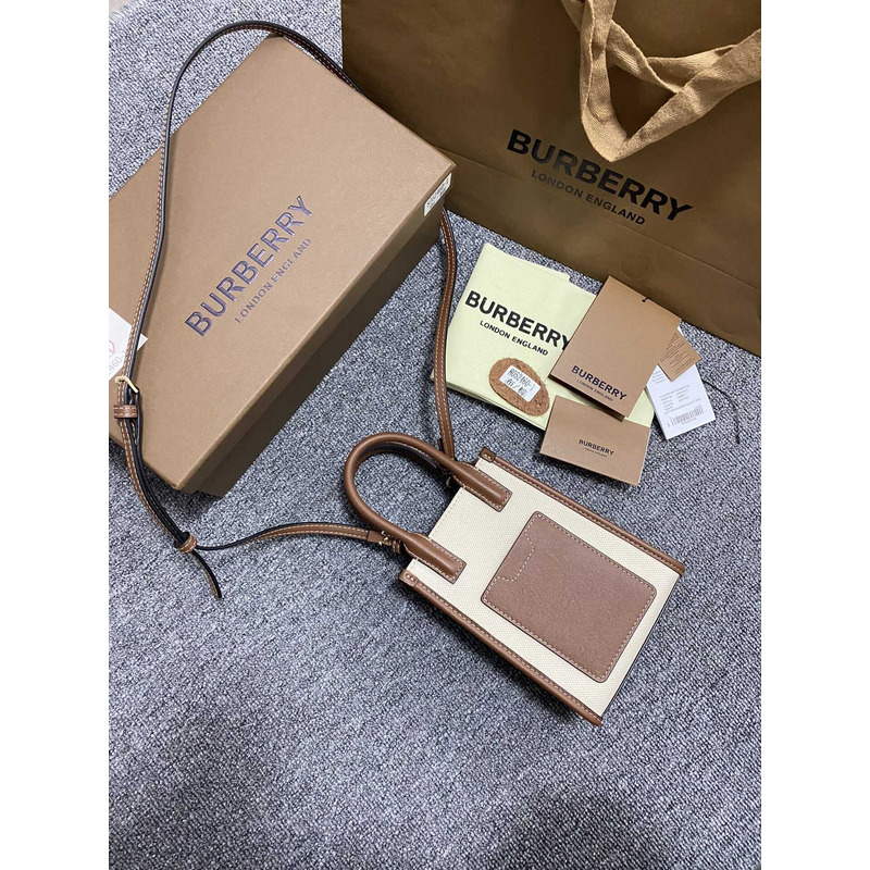 B**rry mini grained leather frances bag white and brown