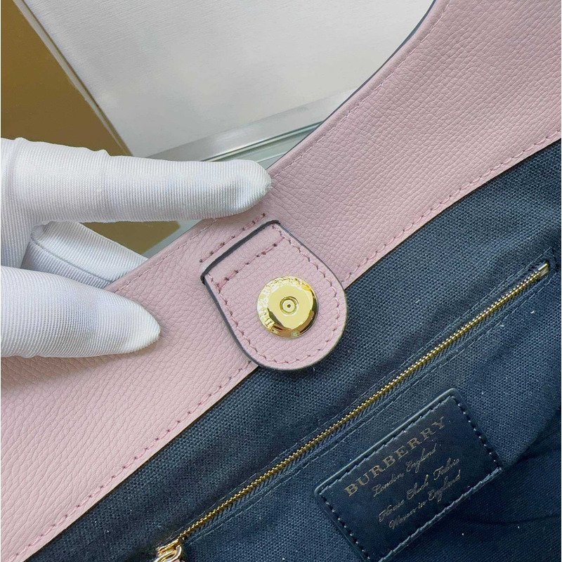 B**rry canterbury tote shoulder bag house check derby canvas pink leather