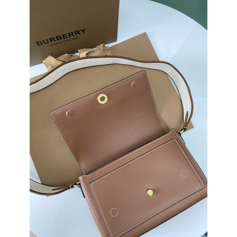 B**rry note brown topstitch leather crossbody bag