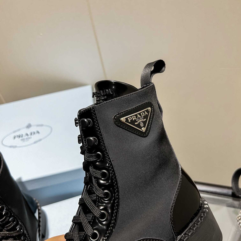 Pra*a brushed leather ankle boots black