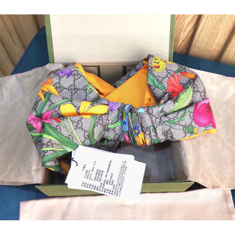 G*u*i gg flora print silk headband