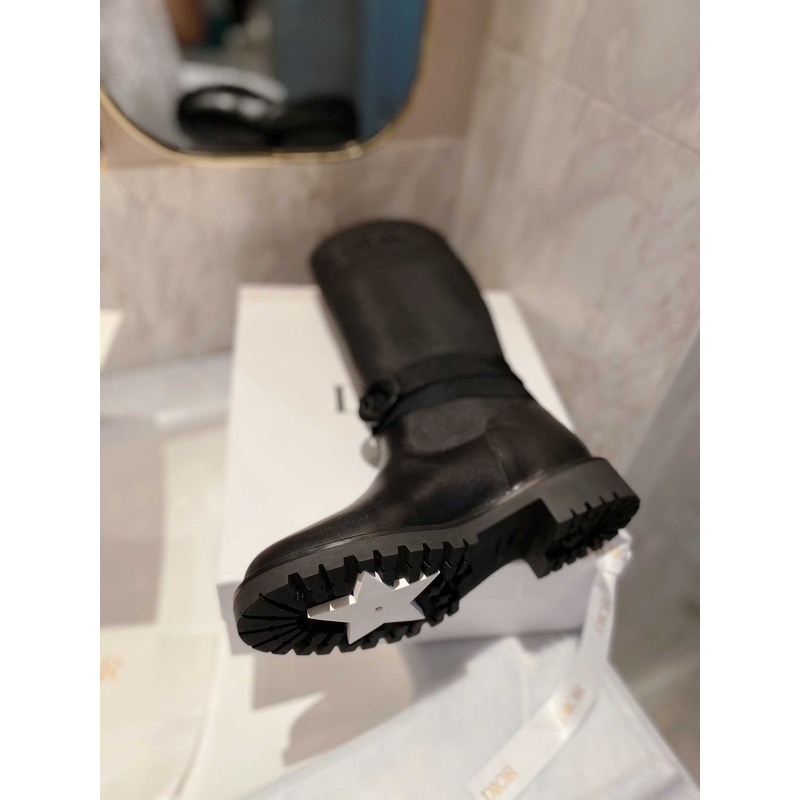 D*or d-major boot technical fabric calfskin black