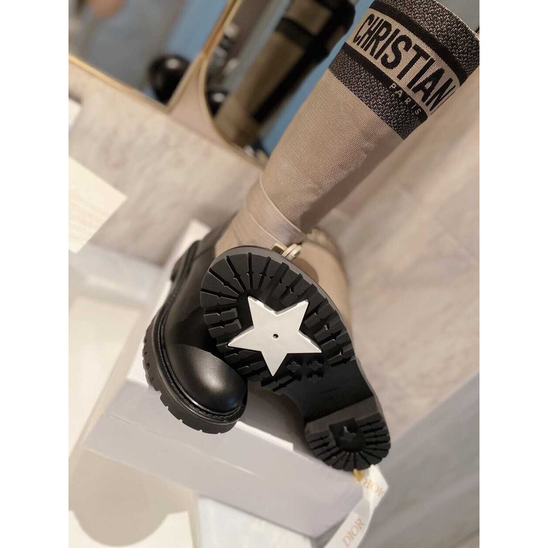 D*or d-major boot technical fabric calfskin taupe and black