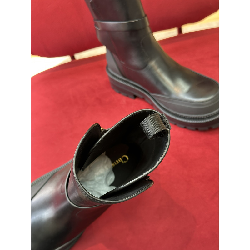 D*or empreinte ankle boots calfskin and rubber black