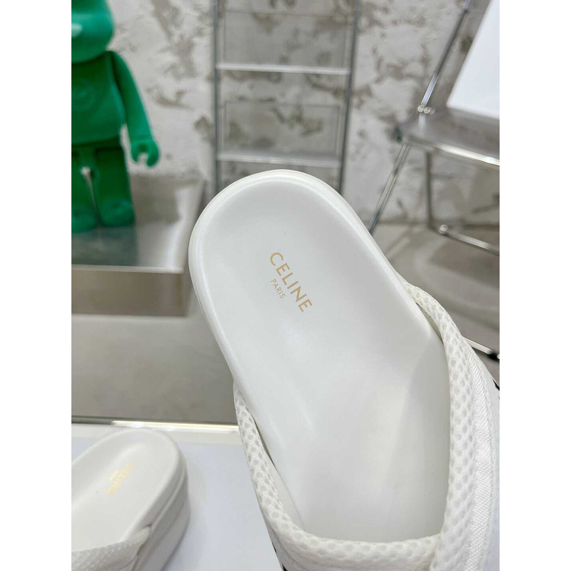 Ce**e block slide in mesh textile with Ce**e jacquard white optic white