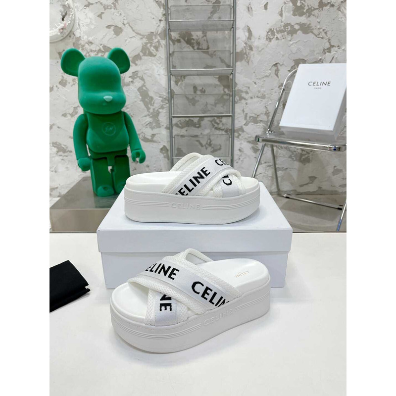 Ce**e block slide in mesh textile with Ce**e jacquard white optic white