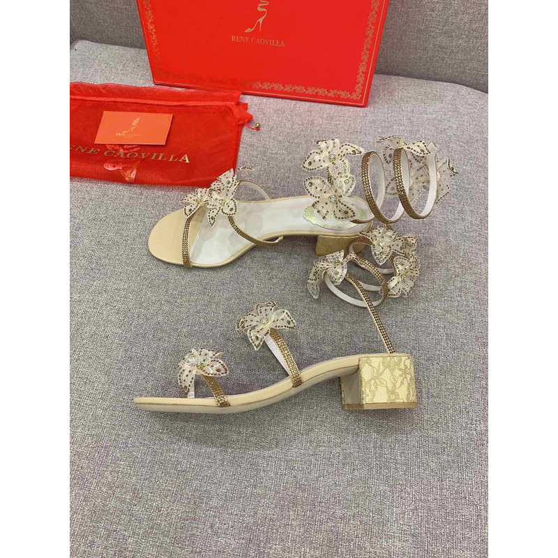 Rene Caovilla Floriane Sandals Yellow