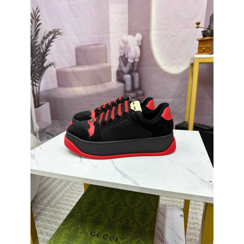 G*u*i screener men\''s gg platform sneakers black and red