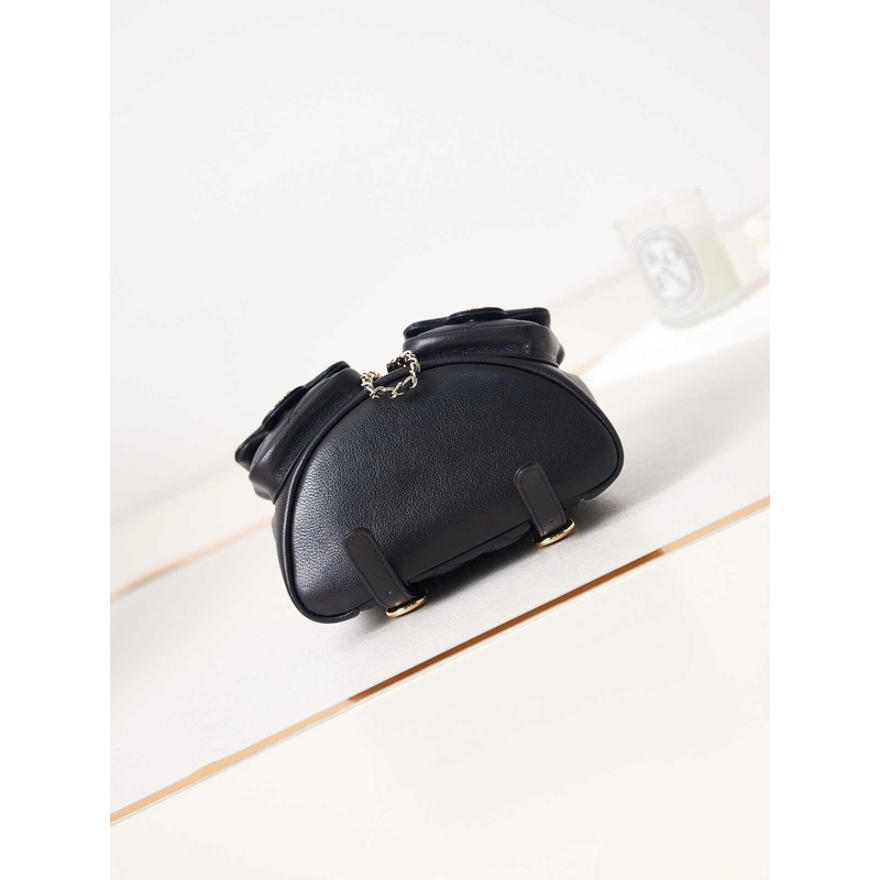 Ch*el leather backpack black