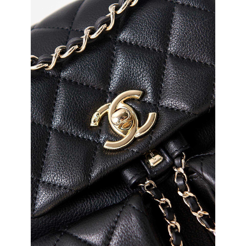 Ch*el leather backpack black