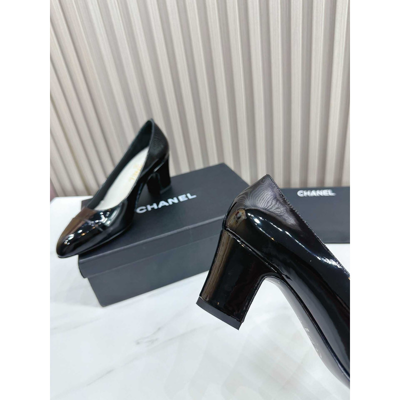 Ch*el pumps patent calfskin black