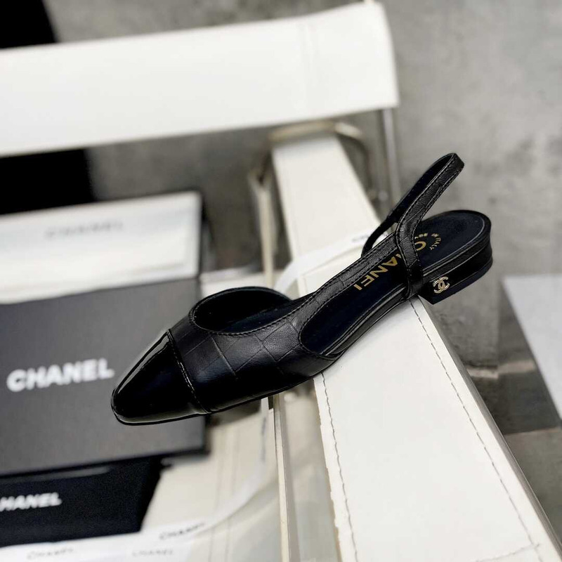 Ch*el  lace up shoes lambskin and faille black