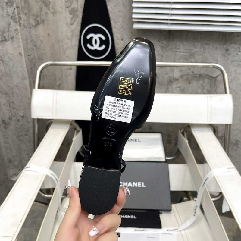 Ch*el  lace up shoes lambskin and faille black