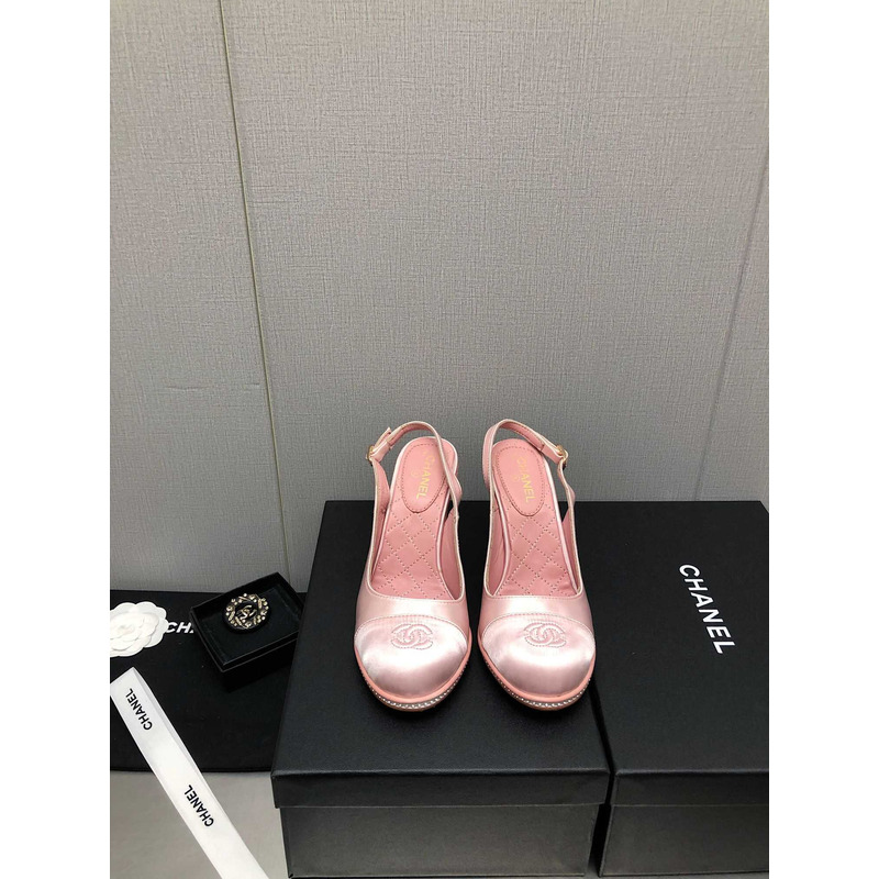 ch*el sling-back satin &Di*m*nd pink