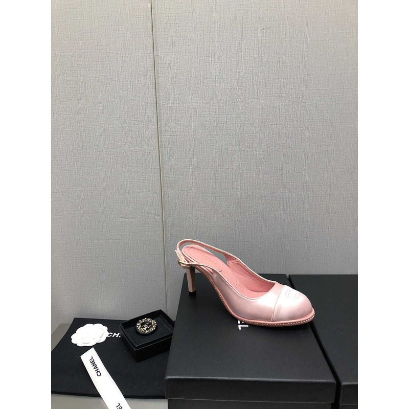 ch*el sling-back satin &Di*m*nd pink