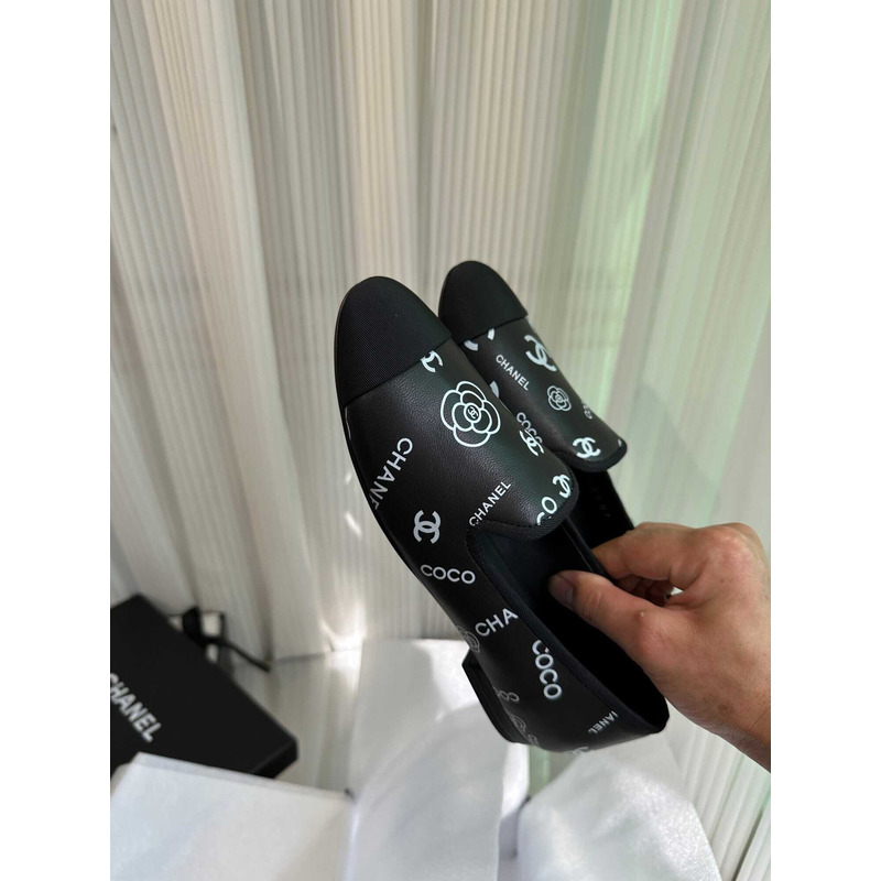 Ch*el cc lambskin loafters