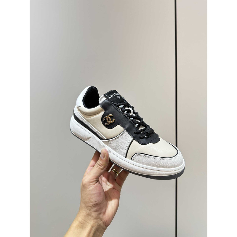 Ch*el sneakers lambskin & suede calfskin white,black,beige