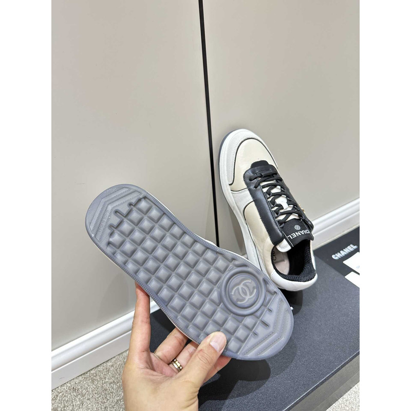 Ch*el sneakers lambskin & suede calfskin white,black,beige