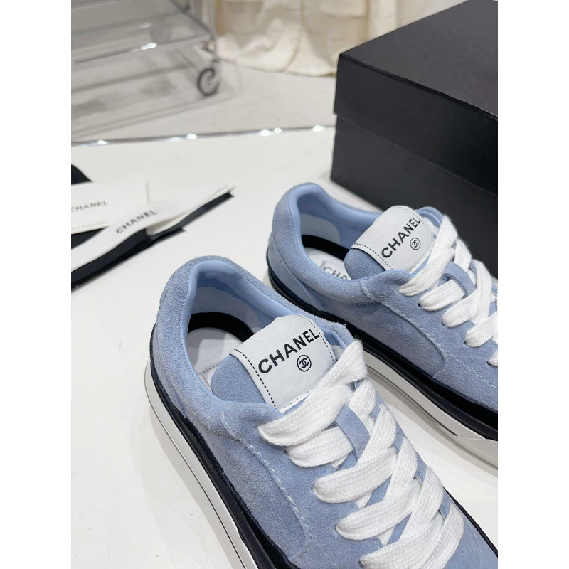 Ch*el velvet & suede calfskin black & blue