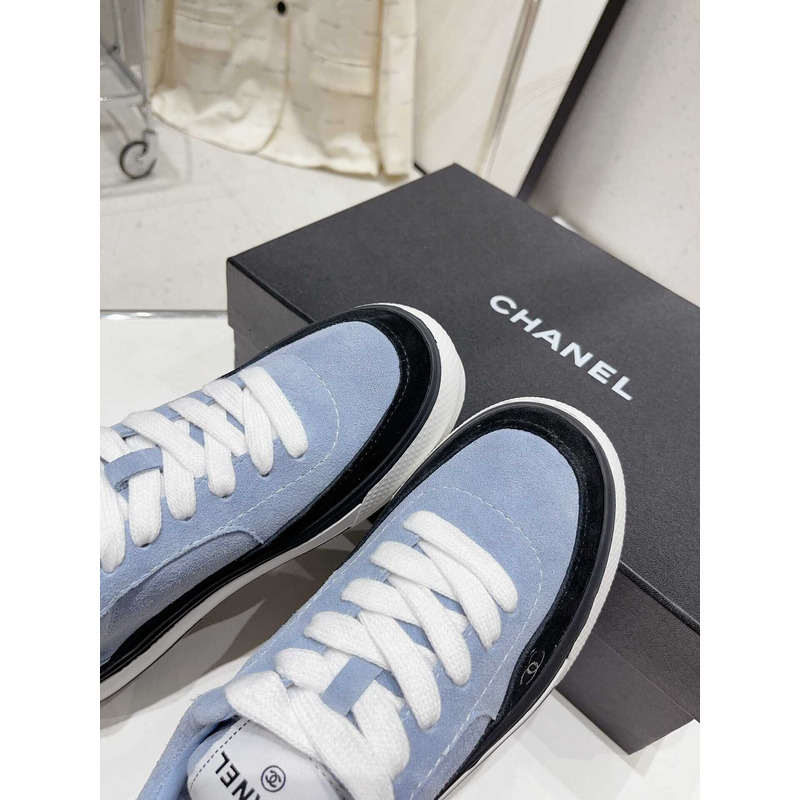 Ch*el velvet & suede calfskin black & blue