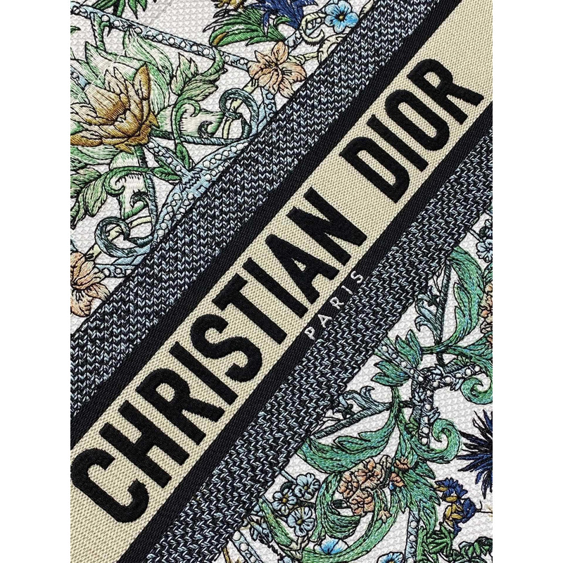 D*or medium D*or book tote white multicolor Étoile de voyage embroidery