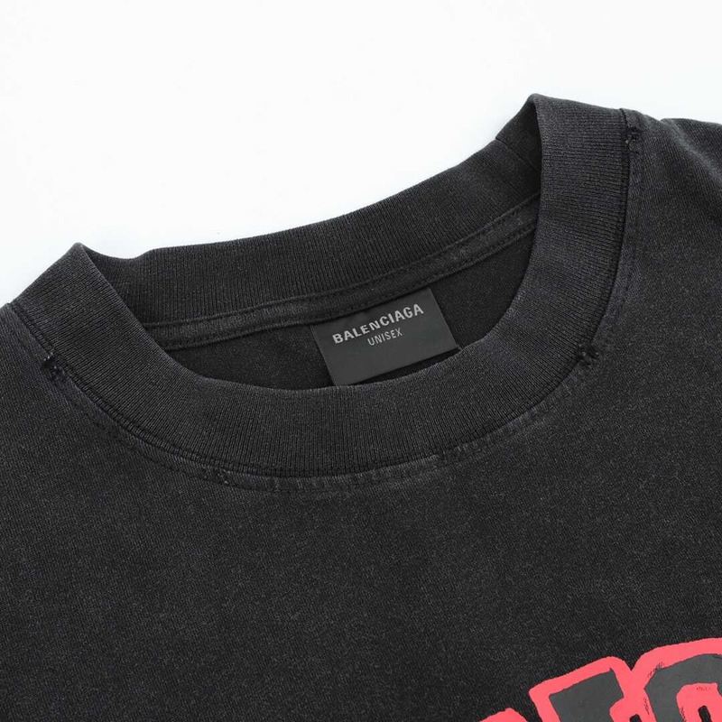 Ba*len*cia*ga graphic print cotton t-shirt black
