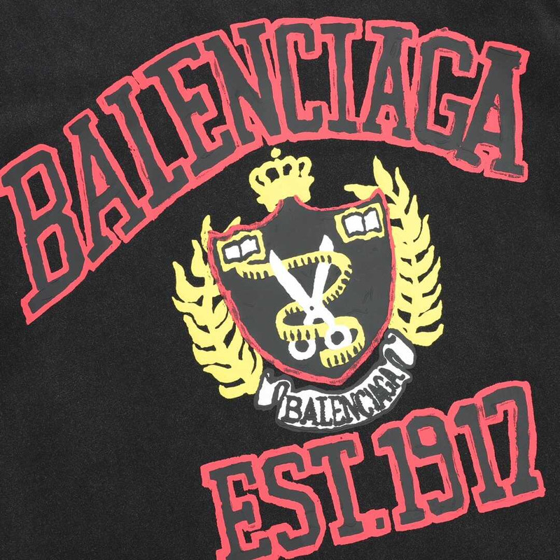 Ba*len*cia*ga graphic print cotton t-shirt black