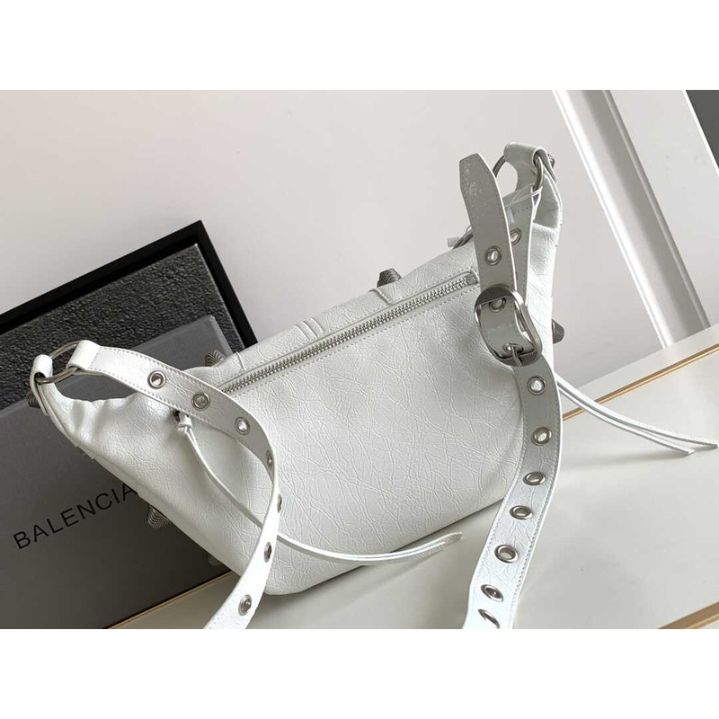 Ba*len*cia*ga le cagole leather belt bag white