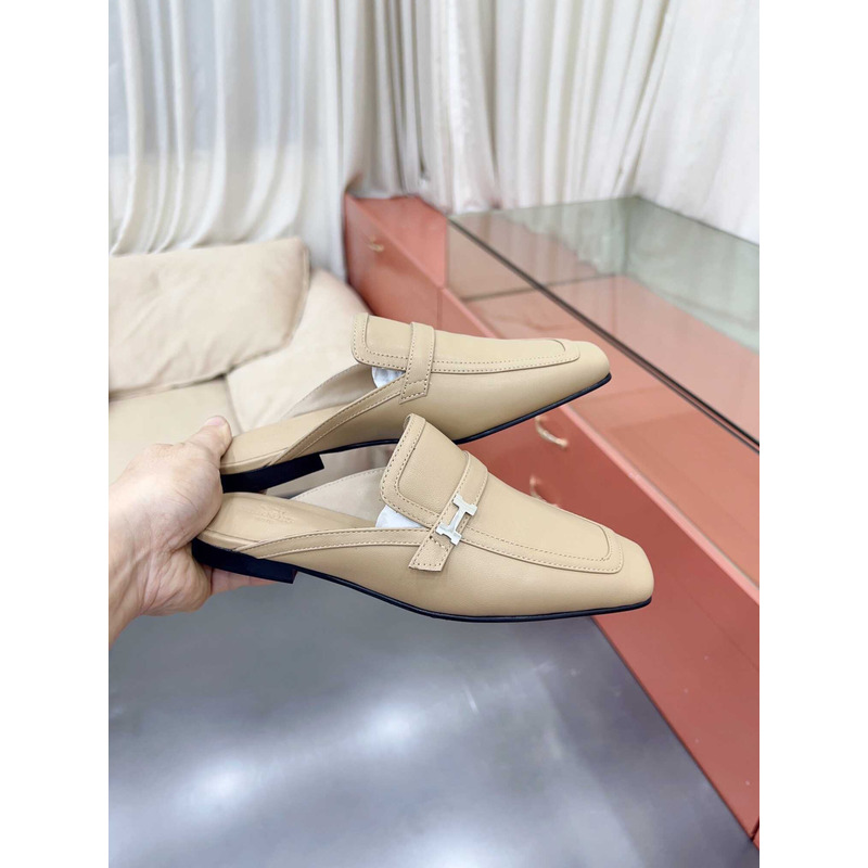 H**mes groupie mules beige