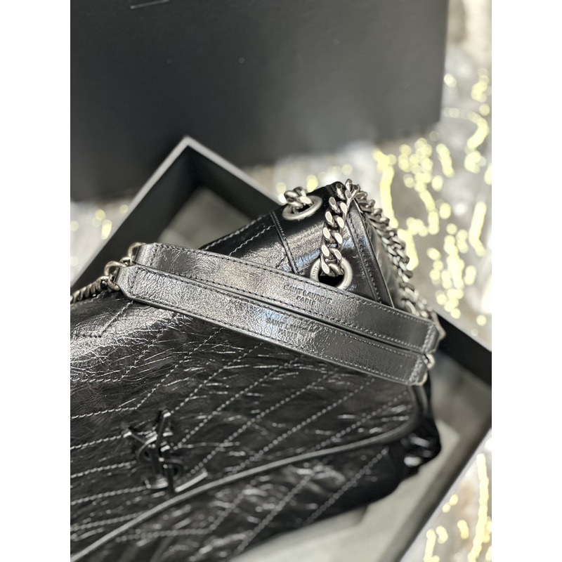 Saint Laurent Niki Large Calfskin Shoulder Bag Black