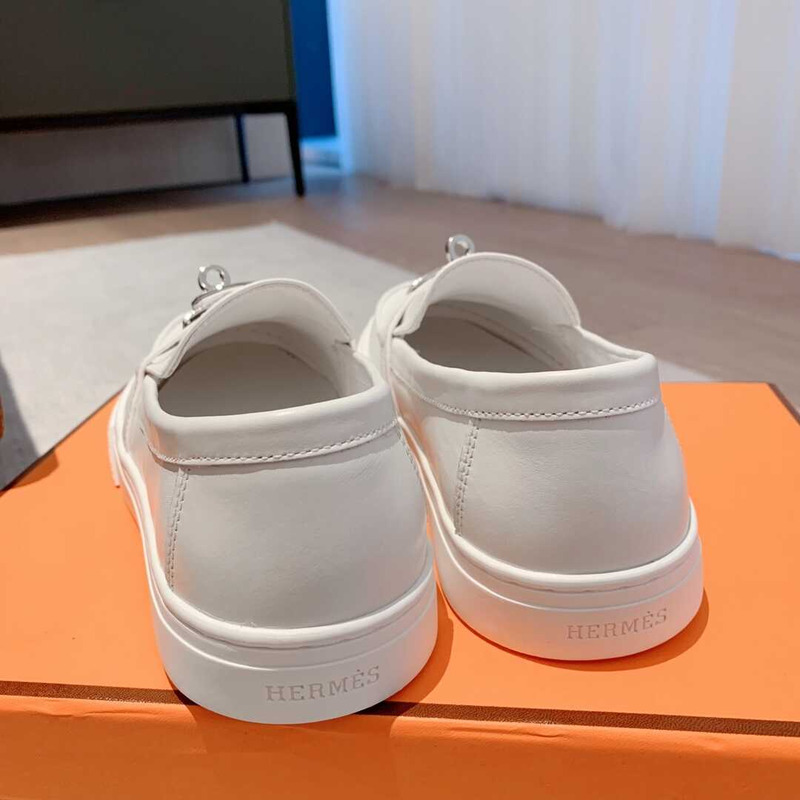 H**mes game easy sneakers calfskin white