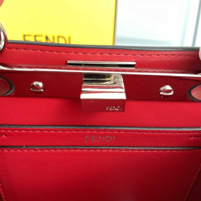 F**di peekaboo mini bag leather pouch red