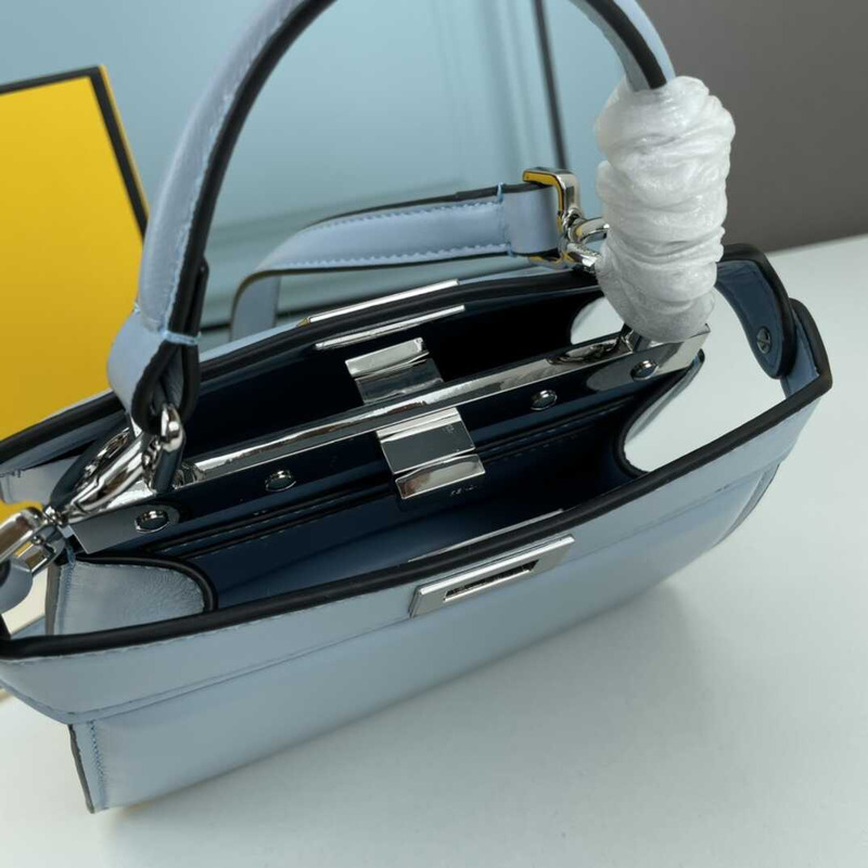 F**di peekaboo mini bag leather pouch blue